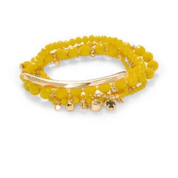 Kendra Scott Supak Beaded Bracelet Set Yellow Rare - Picture 1 of 1